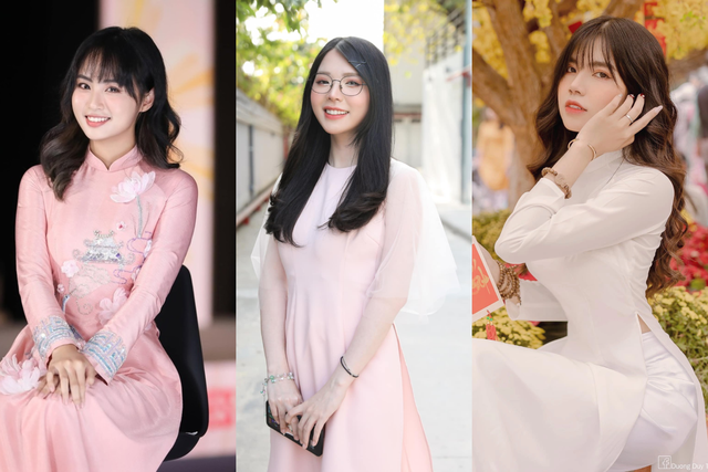3 nữ MC đình đám của VCS trong tà áo dài truyền thống - nguồn: Facebook