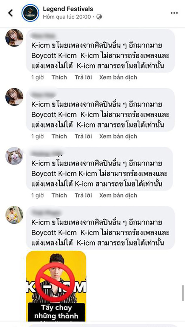 Khổ thân K-ICM, sang Thái biểu diễn còn bị cộng đồng mạng Việt Nam mò sang công kích, buộc BTC phải gỡ bài đăng - Ảnh 3.
