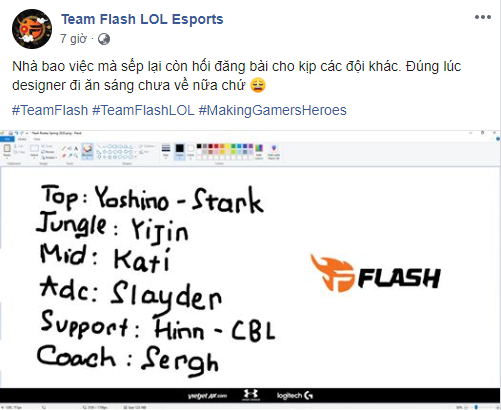 Team Flash - Vựa muối mới của LMHT Việt: Công bố đội hình bằng... Paint, hóng hớt khắp mọi miền quê - Ảnh 1.