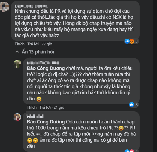 Có độc giả cho rằng đây là chiều trò ngay lập tức bị nhiều độc giả khác phản đối