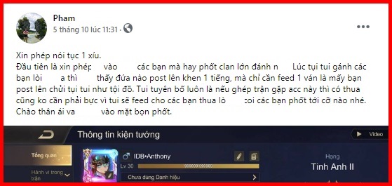 Game thủ Liên Quân thuộc Clan VIP nhất VN tuyên bố feed cho thua luôn vì lý do lãng xẹt - Ảnh 2.