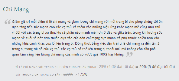 Thay đổi khiến cho các xạ thủ chí mạng và người chơi Yasuo, Yone truyền thống phải khóc ròng