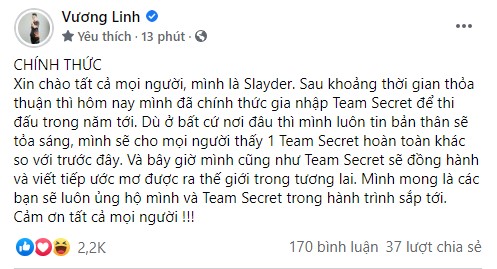 Chính thức: Xạ thủ Slayder gia nhập Team Secret - Ảnh 2.