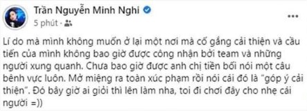 Bị một fanpage đưa tin nói xấu công ty cũ, MC Minh Nghi lập tức lên tiếng phản hồi - Ảnh 1.