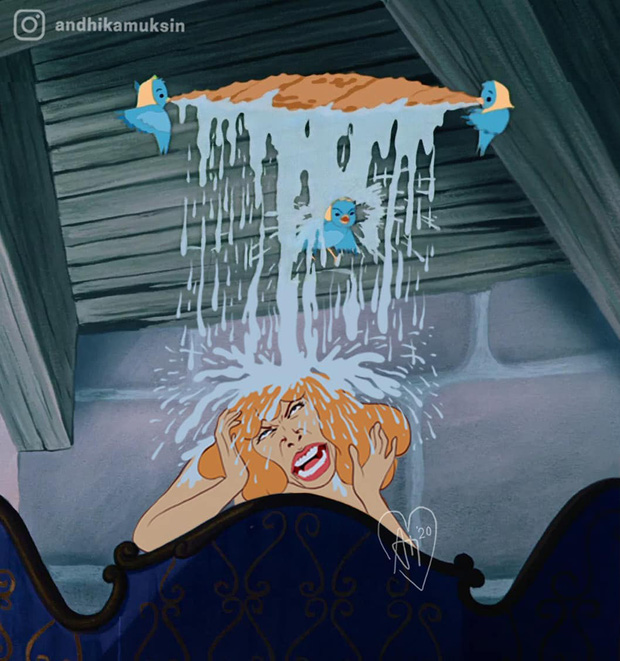 Một cơn mưa đi qua để lại dàn công chúa Disney trôi sạch bách lớp trang điểm, cười muốn nội thương với mặt mộc của Lọ Lem! - Ảnh 7.