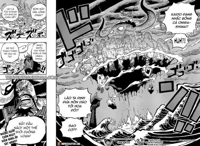 Dự đoán One Piece chap 998: Marco cõng Zoro tấn công King Hỏa Hoạn, Kaido đe dọa người dân Wano? - Ảnh 5.