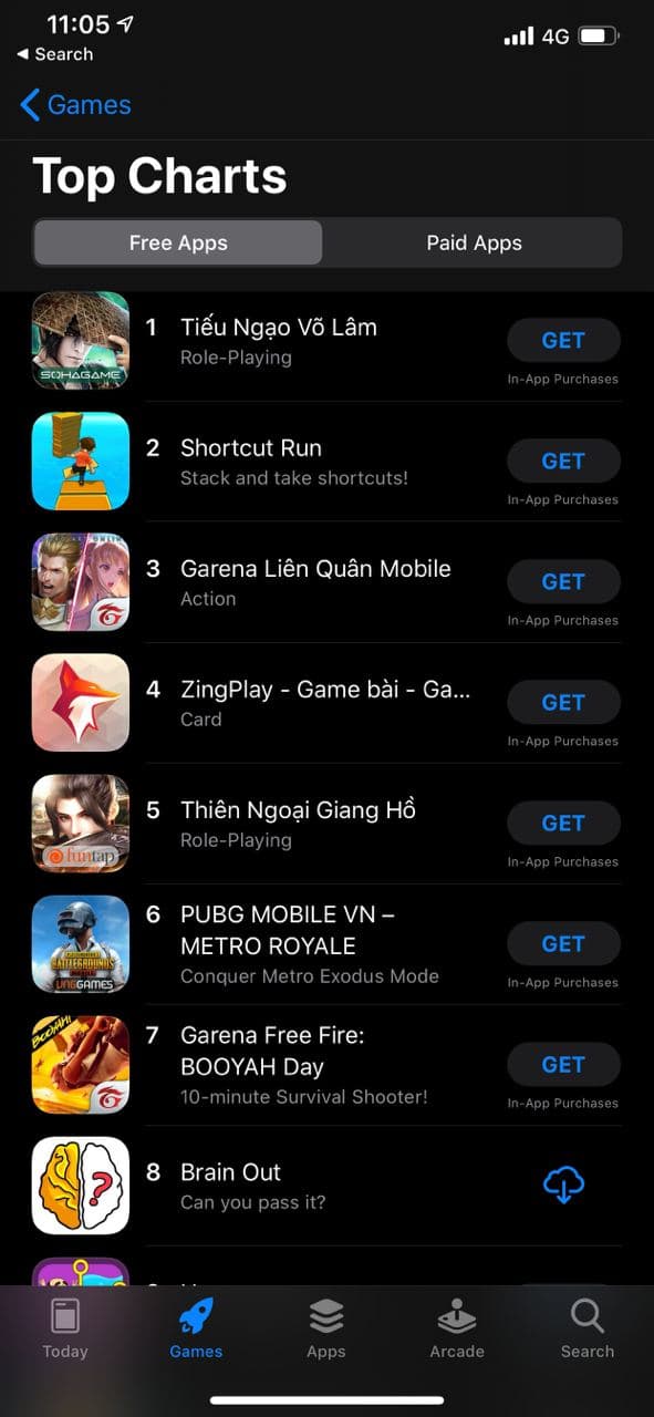 Tiếu Ngạo Võ Lâm TOP 1 trên App Store