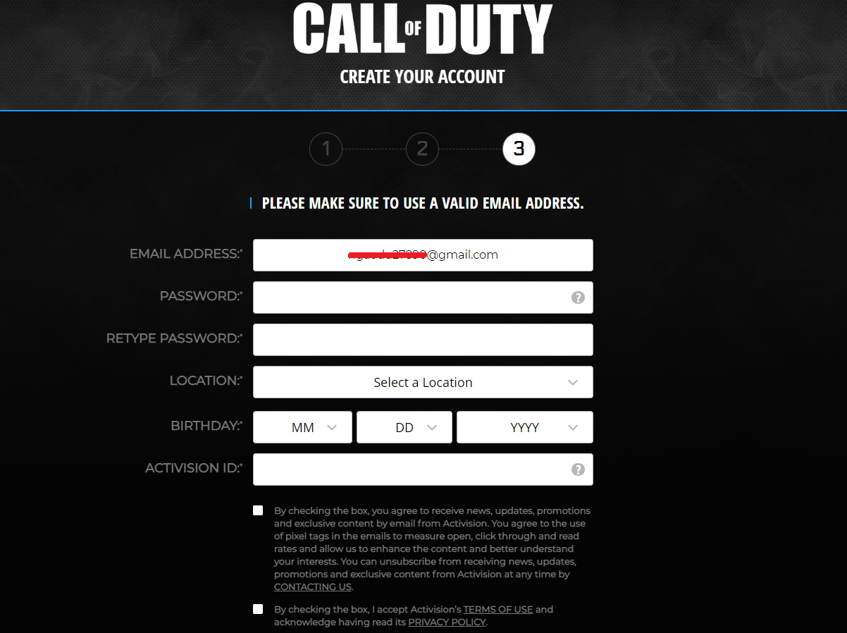 Deactivate call of duty account