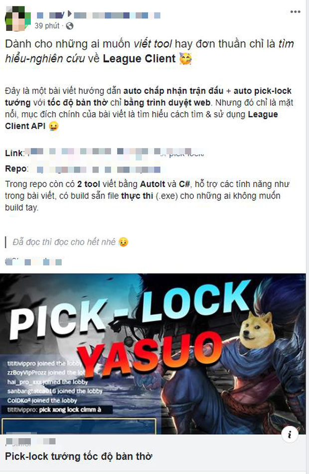 LMHT: Garena Việt Nam đưa ra phản hồi chính thức về tool pick-lock nhanh hơn người yêu cũ trở mặt - Ảnh 1.