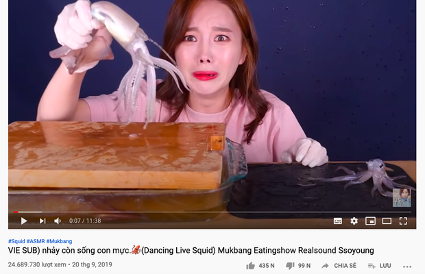 “Thánh ăn Hàn Quốc” Ssoyoung khiến nhiều YouTuber nổi tiếng phẫn nộ vì hành hạ động vật sống, có người còn yêu cầu cô xoá luôn kênh 3,45tr subscribes - Ảnh 5.