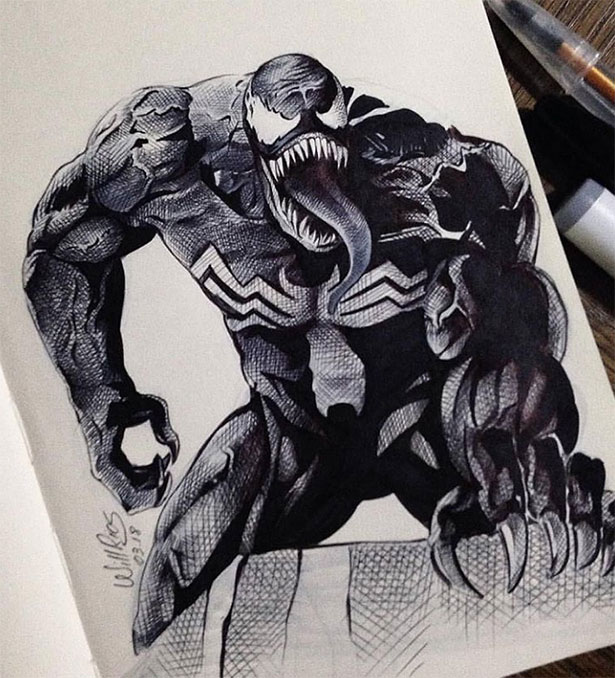 Ngắm fan art Venom theo phong cách kinh dị, đáng sợ nhưng cũng vô cùng đã mắt - Ảnh 22.