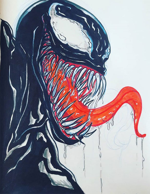 Ngắm fan art Venom theo phong cách kinh dị, đáng sợ nhưng cũng vô cùng đã mắt - Ảnh 6.