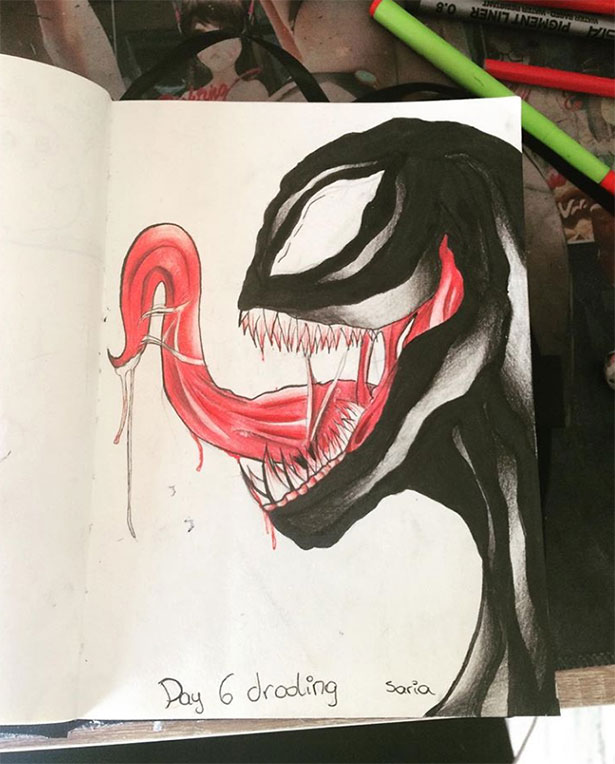 Ngắm fan art Venom theo phong cách kinh dị, đáng sợ nhưng cũng vô cùng đã mắt - Ảnh 7.