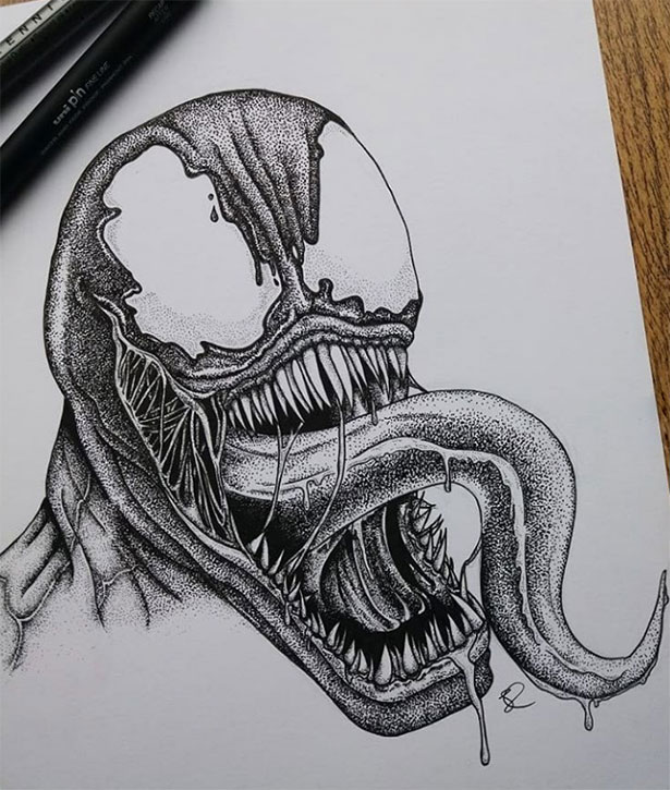 Ngắm fan art Venom theo phong cách kinh dị, đáng sợ nhưng cũng vô cùng đã mắt - Ảnh 10.