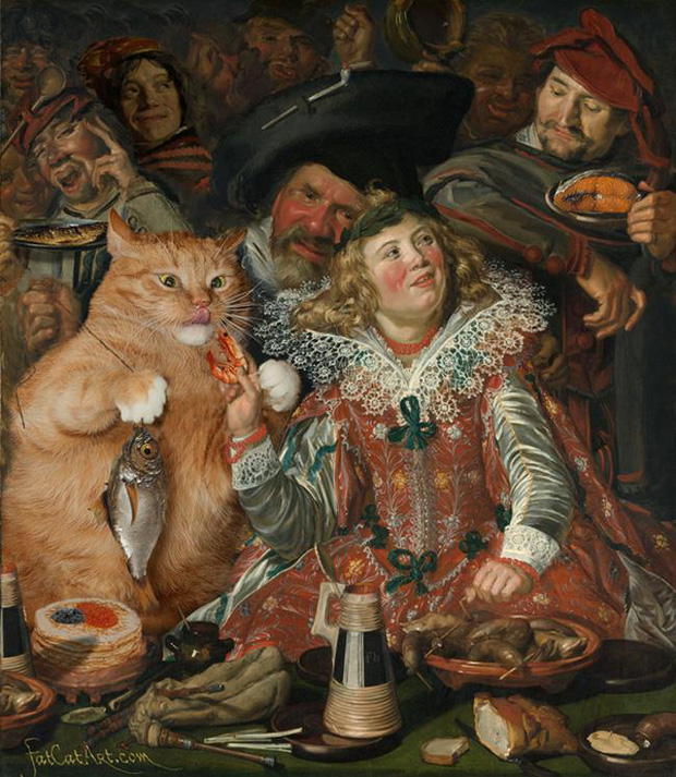 Chết cười loạt ảnh chế mèo béo trở thành nàng thơ trong các bức họa nổi tiếng - Ảnh 12.