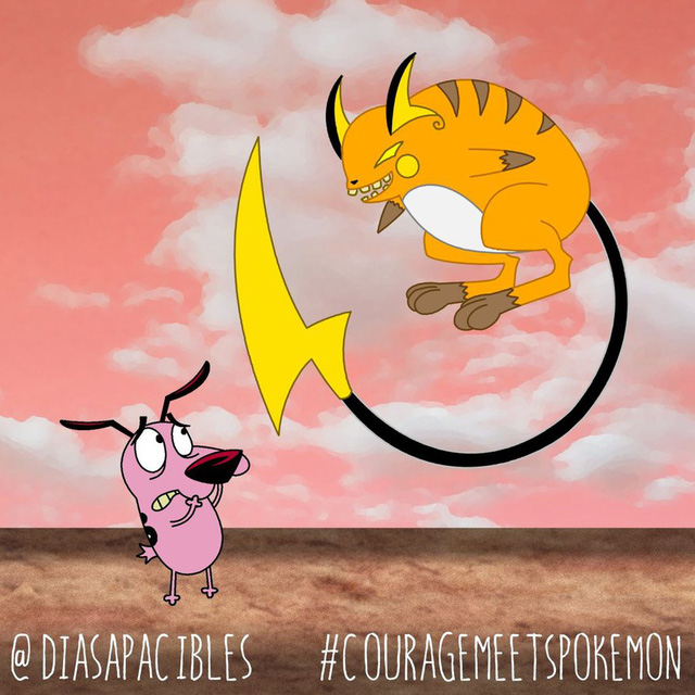 Loạt ảnh hài hước khi chú chó Courage gặp gỡ Pokémon, trông chẳng khác gì phim kinh dị - Ảnh 26.