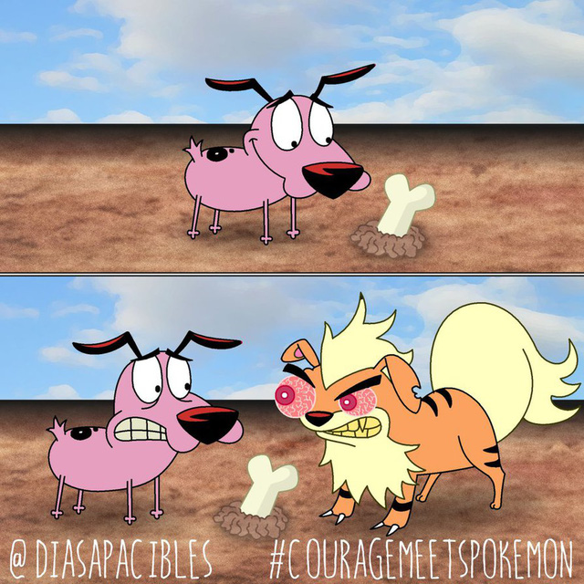 Loạt ảnh hài hước khi chú chó Courage gặp gỡ Pokémon, trông chẳng khác gì phim kinh dị - Ảnh 58.