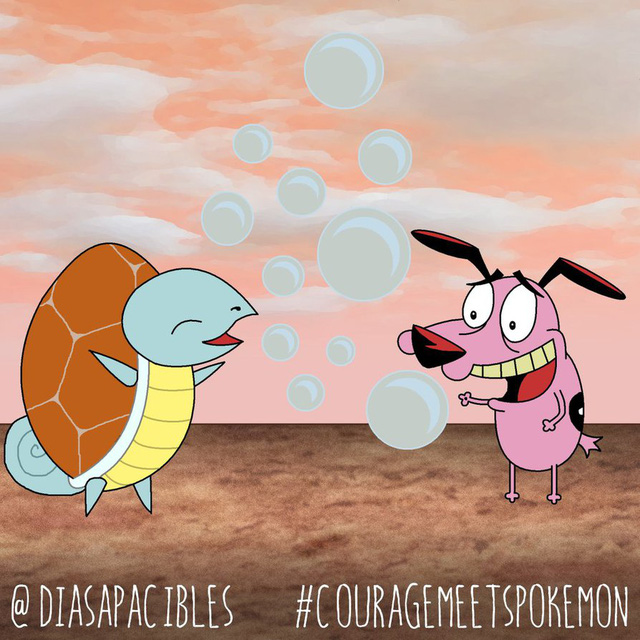 Loạt ảnh hài hước khi chú chó Courage gặp gỡ Pokémon, trông chẳng khác gì phim kinh dị - Ảnh 7.