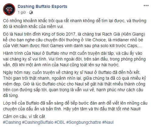 Chính thức: Naul chia tay Dashing Buffalo, dấu chấm hết cho đội hình huyền thoại Young Generation - Ảnh 1.