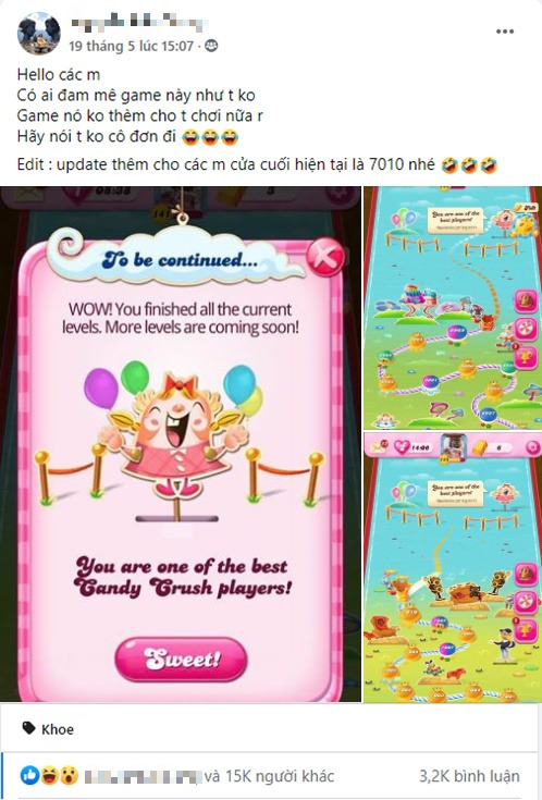 Phá đảo game siêu khó Candy Crush với hơn 7.000 cửa, nữ game thủ khiến cộng đồng mạng thán phục, ghen tị - Ảnh 2.