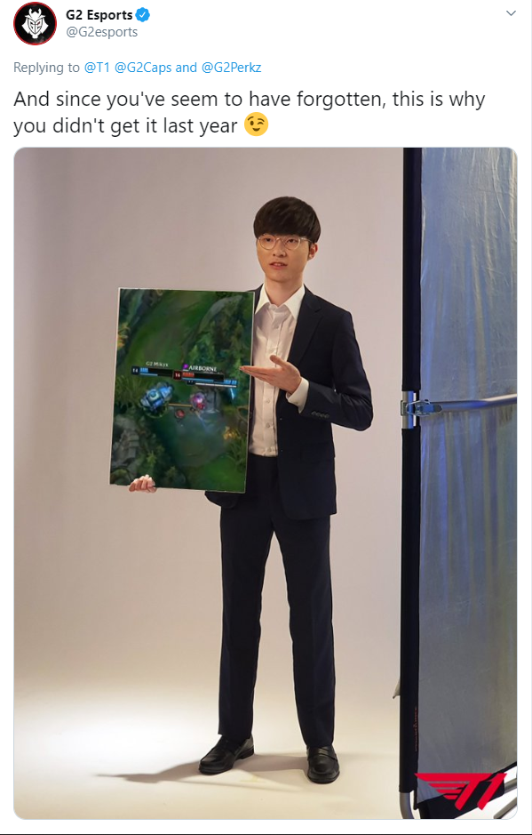 Trực tiếp cuộc khẩu chiến giữa T1 và G2 Esports cùng với meme mới - Chủ tịch Faker cầm fact - Ảnh 4.