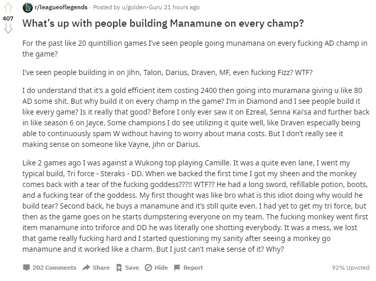 From a unique item for only some champions, how did Manamune becomes a must-buy in League of Legends? 2