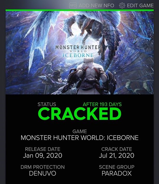 Denuvo lại gục ngã, bom tấn Monster Hunter: World đã bị crack - Ảnh 1.