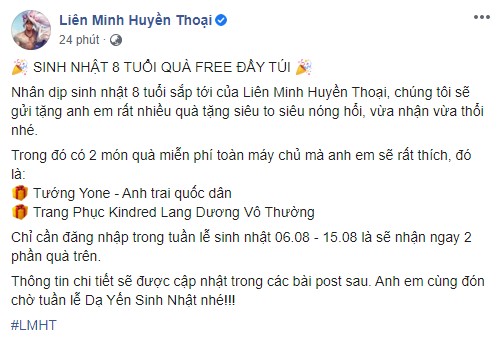 HOT: Garena tặng free tướng mới Yone và trang phục Kindred Lang Dương Vô Thường nhân dịp sinh nhật máy chủ LMHT Việt Nam - Ảnh 1.