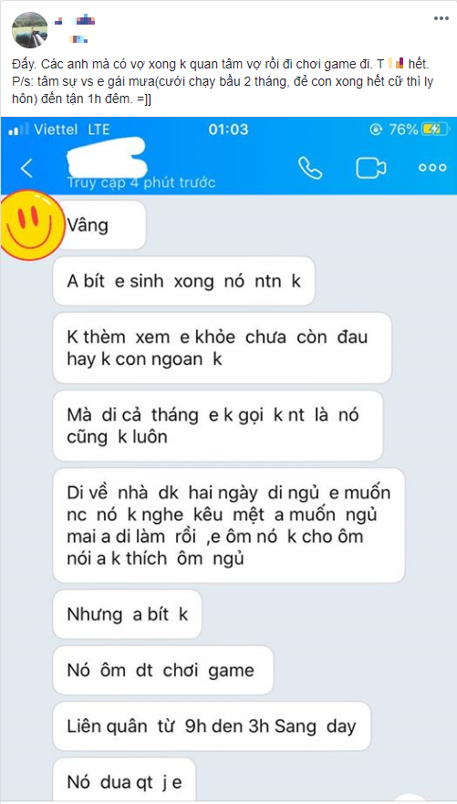 Vợ mới sinh, chồng mải chơi game bỏ bê vợ con để rồi nhận hậu quả đau lòng, tựa game được nhắc tên cũng khiến nhiều người bức xúc - Ảnh 2.