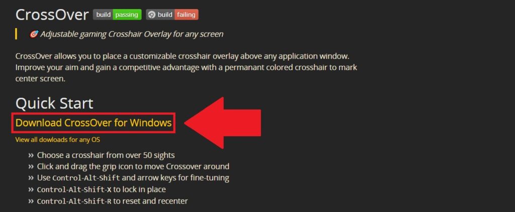 crosshair programs that overlay fullscreen applications