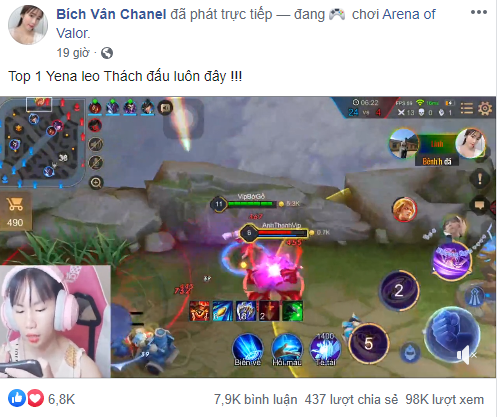 Liên Quân Mobile: Streamer Bích Vân Chanel “gáy” cực gắt, bất chấp mọi bình luận tiêu cực để tự xưng Top 1 Yena Việt Nam - Ảnh 3.