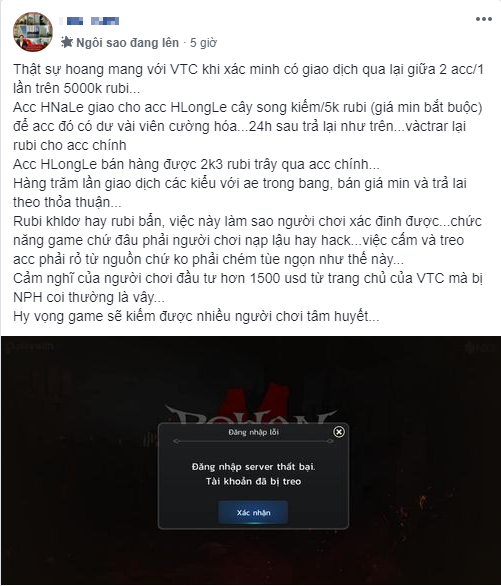 Người chơi nạp hàng ngàn USD vào game, tố cáo bị VTC coi thường, chỉ biết thu tiền và vô trách nhiệm - Ảnh 1.