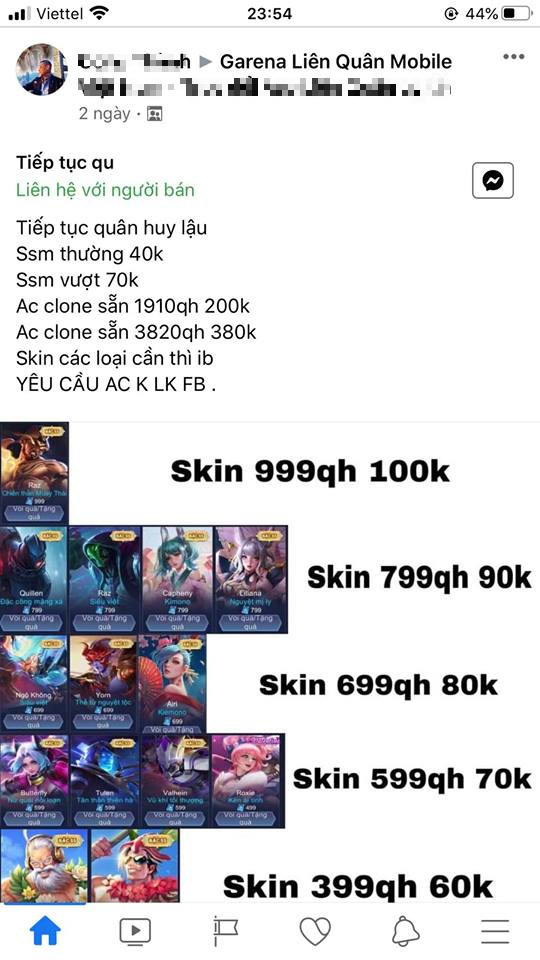 Không muốn làm mà đòi có ăn, hàng chục game thủ Liên Quân ăn trái đắng nhưng vẫn đặt trọn niềm tin vào kẻ lừa đảo - Ảnh 1. Không muốn làm mà đòi có ăn, hàng chục game thủ Liên Quân ăn trái đắng nhưng vẫn đặt trọn niềm tin vào kẻ lừa đảo - Ảnh 1.