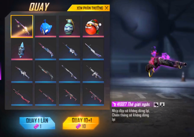 Skin súng M1887 được đánh giá là mạnh nhất lịch sử, game thủ Free Fire thừa nhận súng không sơn thì chắc thua - Ảnh 1.