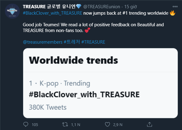 Bất ngờ: Hashtag Black Clover_with TREASURE leo top 1 trending toàn cầu và được nhiều người tìm kiếm - Ảnh 3.