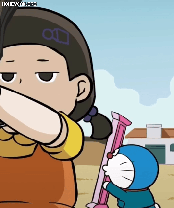 Khi Doraemon, Conan và cả hội anime chơi Squid Game: Ăn gian, dàn cảnh tá lả nhưng có thắng được búp bê tử thần? - Ảnh 3.