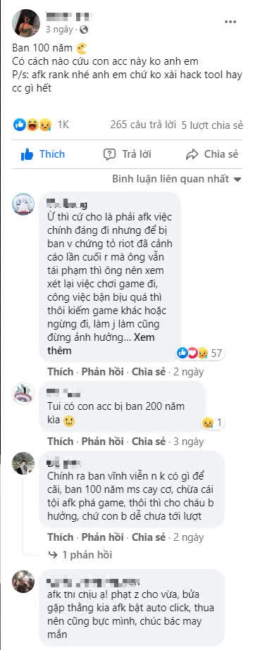 Game thủ Việt kêu cứu, không hack nhưng bị Riot và VNG khóa 100 NĂM, CĐM kêu lỗi này thì phạt cho chừa - Ảnh 2.
