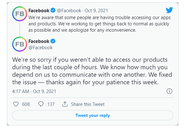 Sau đợt sập toàn cầu 6 tiếng vừa rồi, Facebook lại tiếp tục sập thêm 2 tiếng nữa nhưng rất may là đã sửa xong - Ảnh 1.