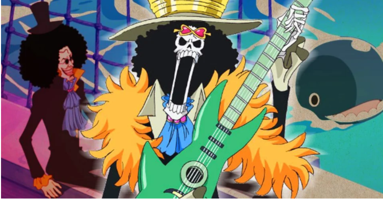 Brock - chàng nhạc sĩ xương sẽ đến với bạn khi xem hình ảnh về One Piece, một nhân vật xen lẫn giữa trách nhiệm và niềm đam mê.