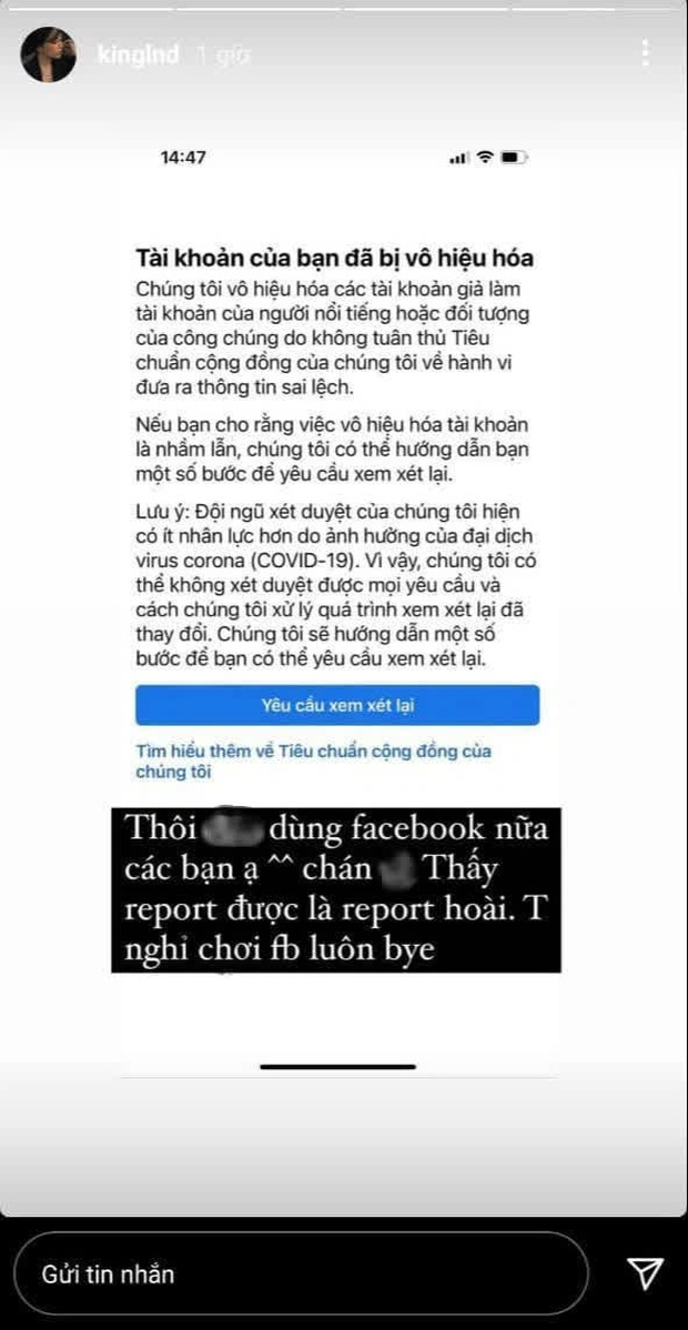 Liên tiếp bị report khiến tài khoản Facebook hàng triệu followers bị khóa, Linh Ngọc Đàm tuyên bố nghỉ chơi - Ảnh 4.