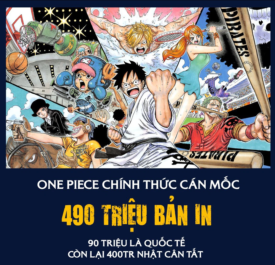One Piece vừa đạt kỷ lục 490 triệu bản in truyện tranh toàn cầu. Điều này chứng tỏ sức thu hút của tác phẩm này không hề giảm sút. Cùng đến với những chàng hải tặc kiên cường, đầy mạo hiểm và ly kỳ, chắc chắn sẽ là một trải nghiệm thú vị.