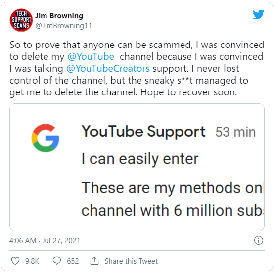 YouTuber chuyên vạch mặt bọn lừa đảo cuối cùng lại bị lừa, đến nỗi tự tay xóa kênh YouTube của chính mình - Ảnh 1.
