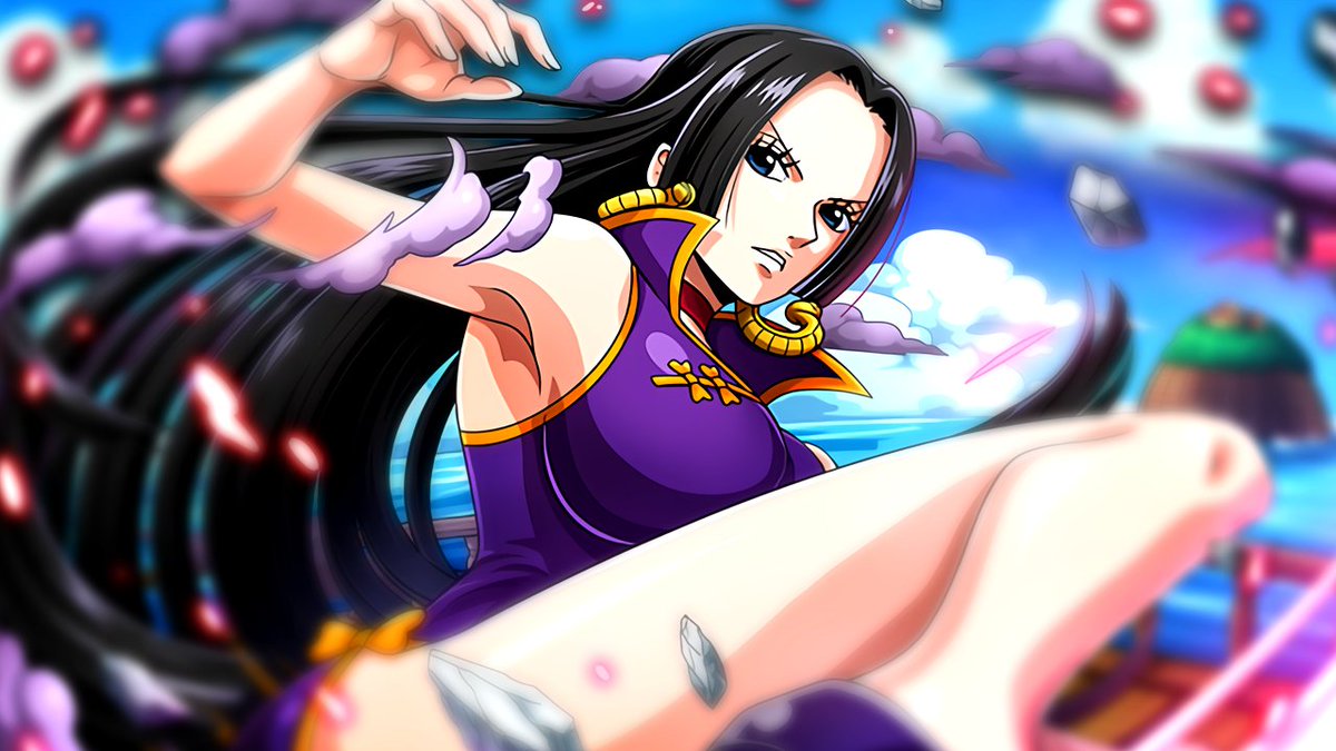Fan hâm mộ One Piece không thể bỏ qua bức hình nền Boa Hancock với sắc hồng đặc trưng của cô nàng bóng hồng. Sắc màu tươi sáng, sự quyến rũ và linh hoạt đều được thể hiện rõ ràng trong bức hình này.