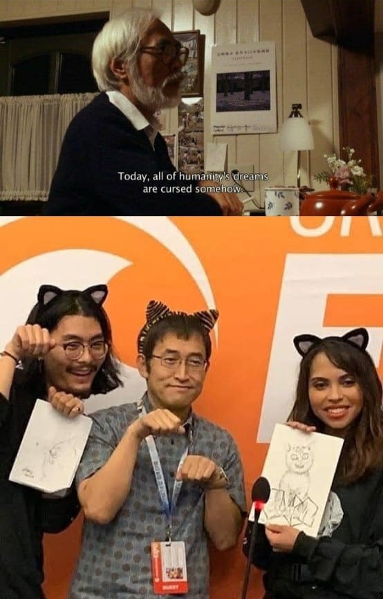 Loạt meme hài hước về sự đối lập giữa đạo diễn Miyazaki Hayao và họa sĩ Junji Ito - Ảnh 9.