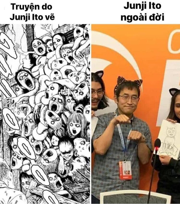 Loạt ảnh tấu hài cực yêu đời của Ito Junji và các tác giả manga kinh dị nổi tiếng Nhật Bản - Ảnh 2.