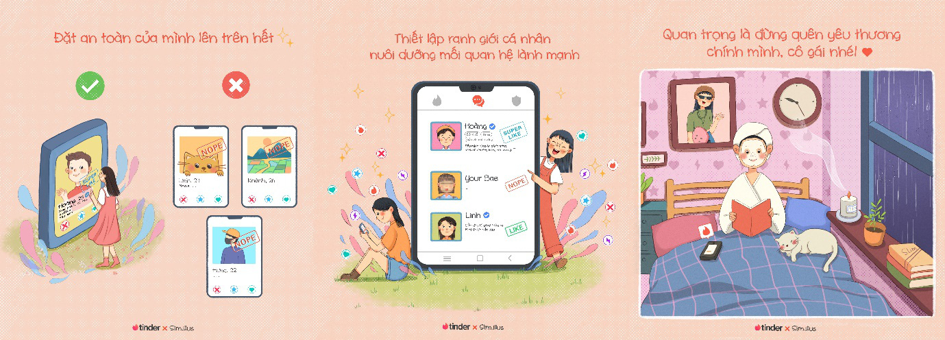 Nữ họa sĩ trẻ Việt Nam cùng Tinder sáng tạo bộ tranh ý nghĩa nhân ngày Phụ nữ Việt Nam - Ảnh 3.
