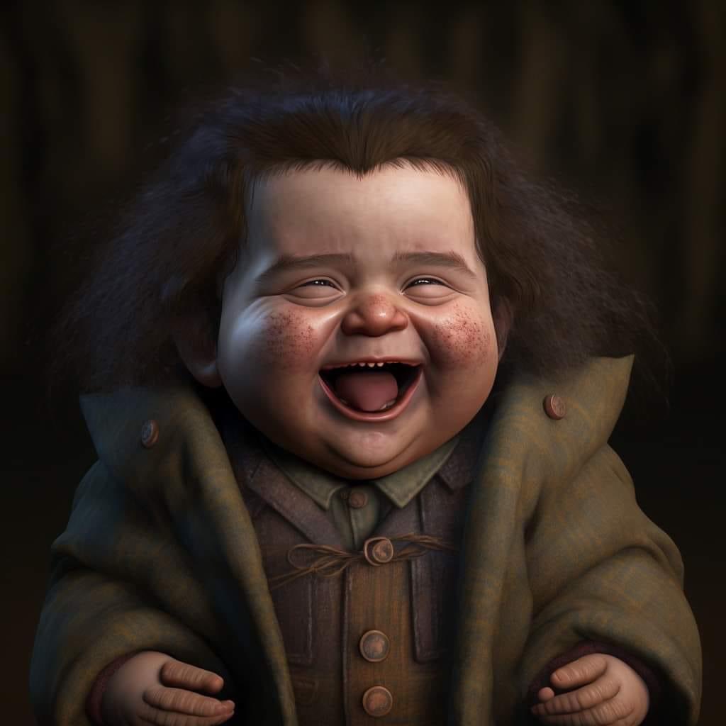 Khi các nhân vật trong Harry Potter biến thành em bé: Cụ Dumbledore hài hước, phản diện đáng yêu hơn nhiều - Ảnh 9.