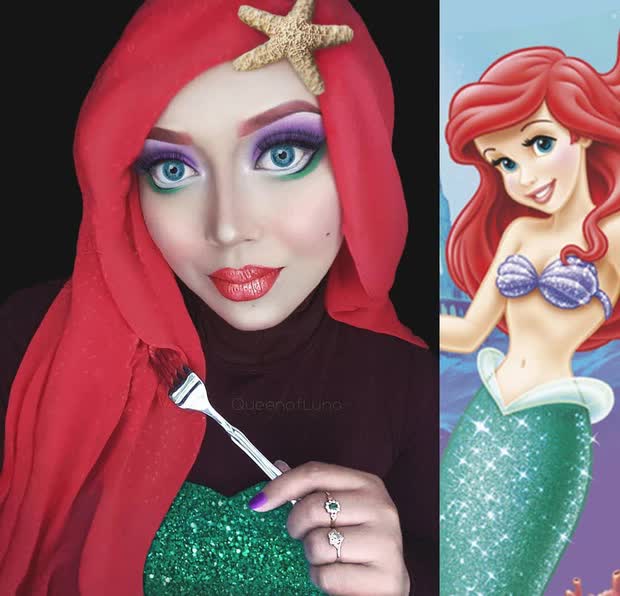 Từ Wednesday đình đám đến loạt công chúa Disney, cô gái tái hiện lại xuất sắc chỉ với chiếc khăn Hijab - Ảnh 6.