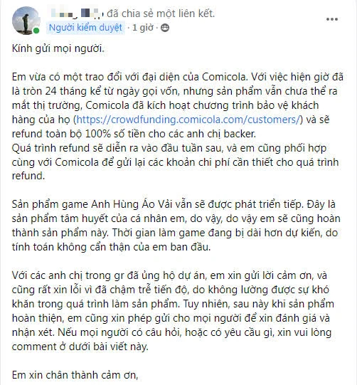 Nóng! Bị nghi scam hơn 100 triệu, tác giả dự án game lịch sử VN cũng đã lộ diện, đưa ra quyết định gây sốc - Ảnh 2.