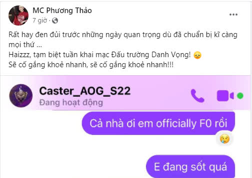 MC Phương Thảo khiến fan lo lắng khi báo tình trạng sức khỏe không ổn, mang tin buồn cho game thủ Liên Quân - Ảnh 2.